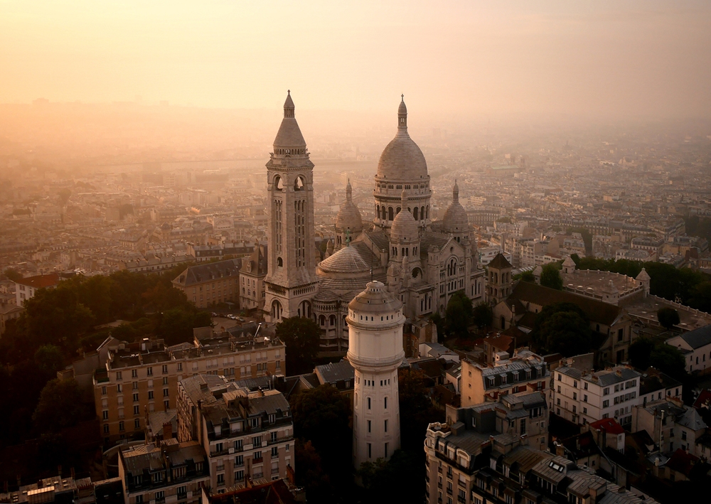 Drone Image of Sacré-Cœur, Paris, France